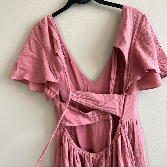 ✨ Wishlist Apparel Dusty Pink Open Back Dress Medium - Picture 7 of 9